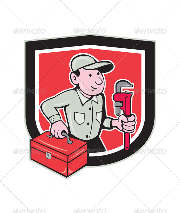 GraphicRiver Plumber Toolbox Monkey Wrench Shield Cartoon 8664042 GraphicRiver Plumber Toolbox Monkey Wrench Shield Cartoon 8664042