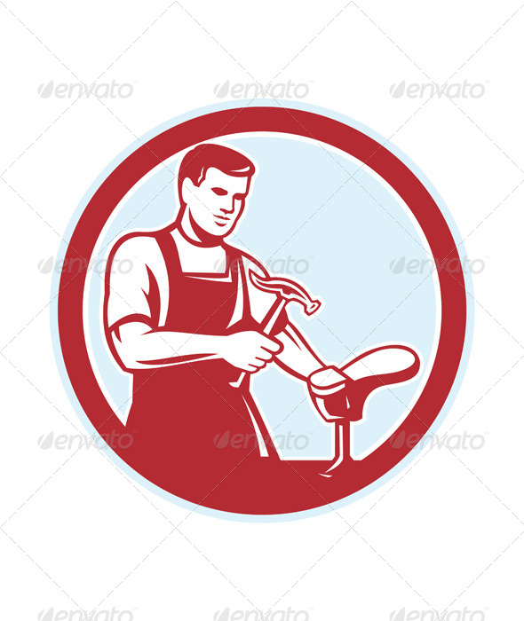 GraphicRiver Shoemaker With Hammer Shoe Circle Retro 8664080 GraphicRiver Shoemaker With Hammer Shoe Circle Retro 8664080