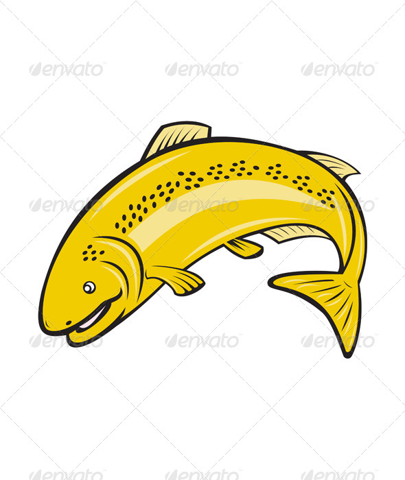 GraphicRiver Trout Rainbow Fish Jumping Cartoon 8664096 GraphicRiver Trout Rainbow Fish Jumping Cartoon 8664096