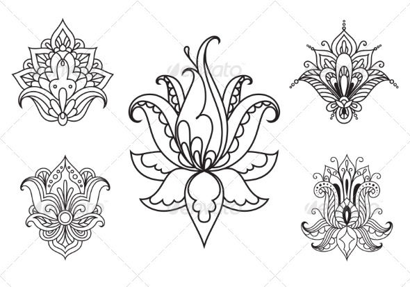 GraphicRiver Persian Floral Paisley Ornaments and Elements 8664308 GraphicRiver Persian Floral Paisley Ornaments and Elements 8664308