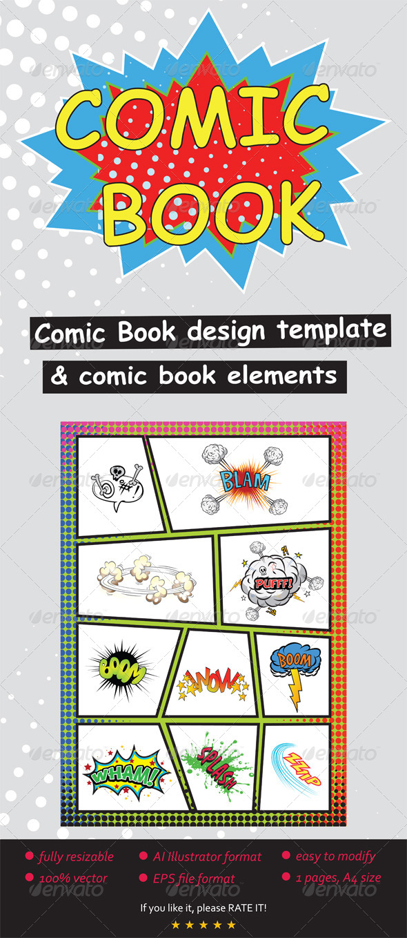 GraphicRiver Comic Book Elements & Template 8664467 GraphicRiver Comic Book Elements & Template 8664467