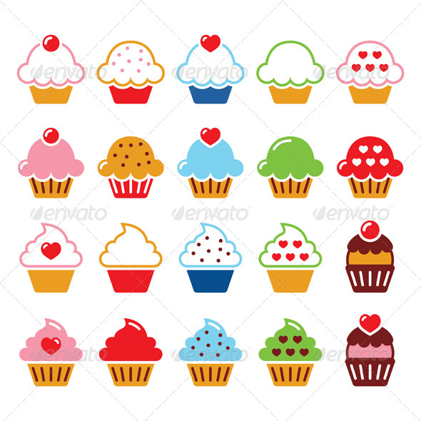 GraphicRiver Cupcake Icons 8664641 GraphicRiver Cupcake Icons 8664641