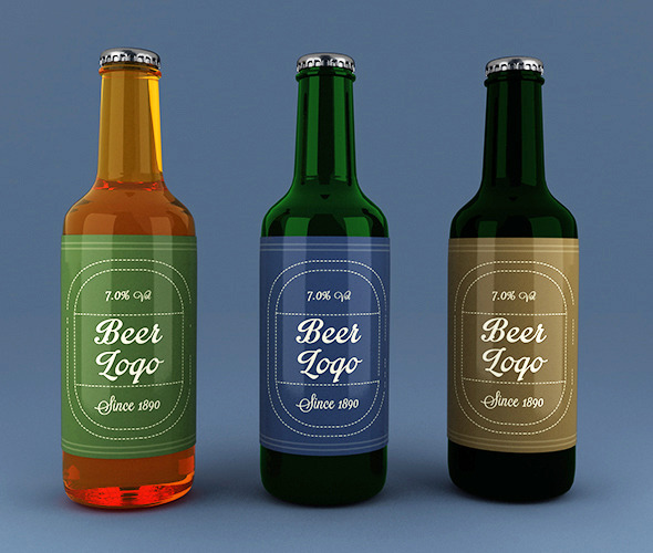 3 Color Beer Bottles - 3DOcean Item for Sale