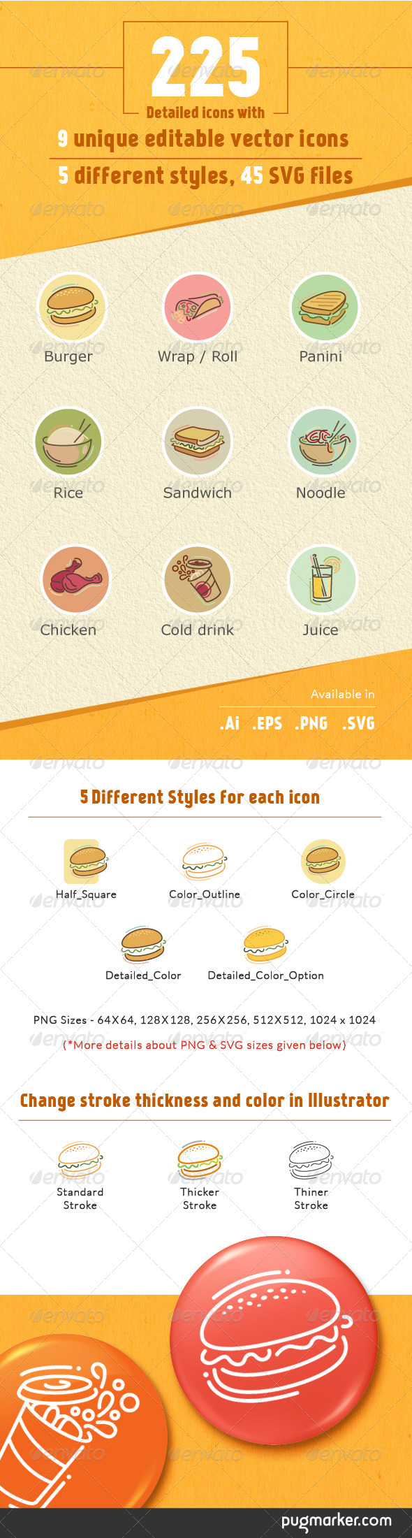 GraphicRiver Stylish Food Icons 8676039 GraphicRiver Stylish Food Icons 8676039