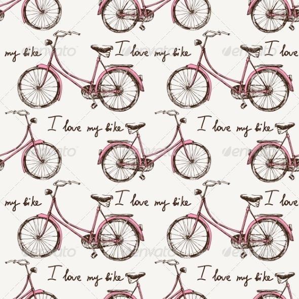 GraphicRiver Seamless with Hand Drawn Bicycles 8676498 GraphicRiver Seamless with Hand Drawn Bicycles 8676498
