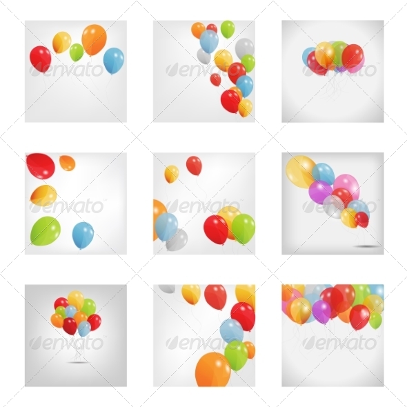 GraphicRiver Set of Colored Balloons 8676868 GraphicRiver Set of Colored Balloons 8676868