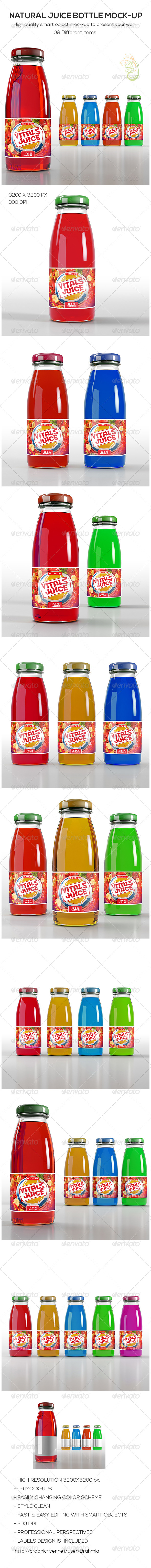 GraphicRiver Natural Juice Bottle Mock-Up 8676986 GraphicRiver Natural Juice Bottle Mock-Up 8676986