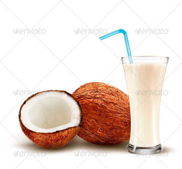 Coconut with a Coconut Milk Cocktail (Food)