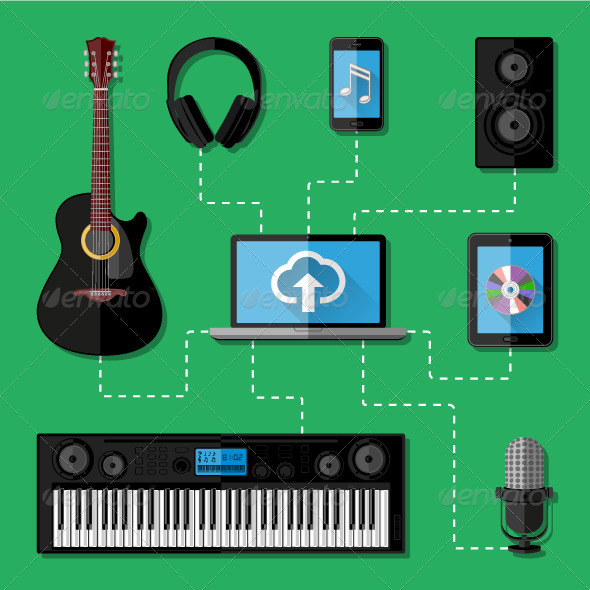 GraphicRiver Music Recording Studio Concept 8678342 GraphicRiver Music Recording Studio Concept 8678342