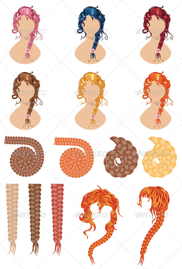 GraphicRiver Braided Hair Style 8679176 GraphicRiver Braided Hair Style 8679176