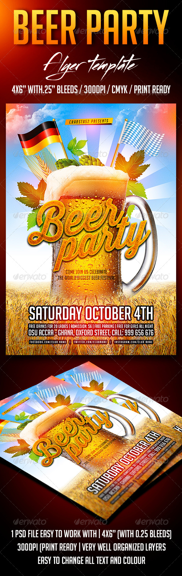 Beer Party Flyer Template (Events)