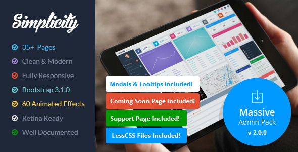 Simplicity - Responsive Massive Admin Pack