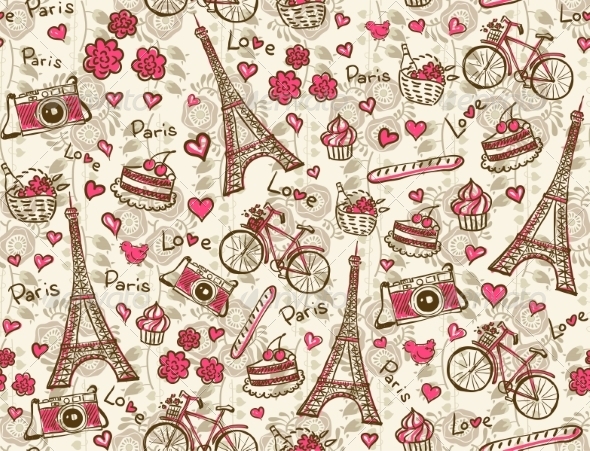 GraphicRiver Paris Vintage Background Seamless Vector Pattern 8680046 GraphicRiver Paris Vintage Background Seamless Vector Pattern 8680046
