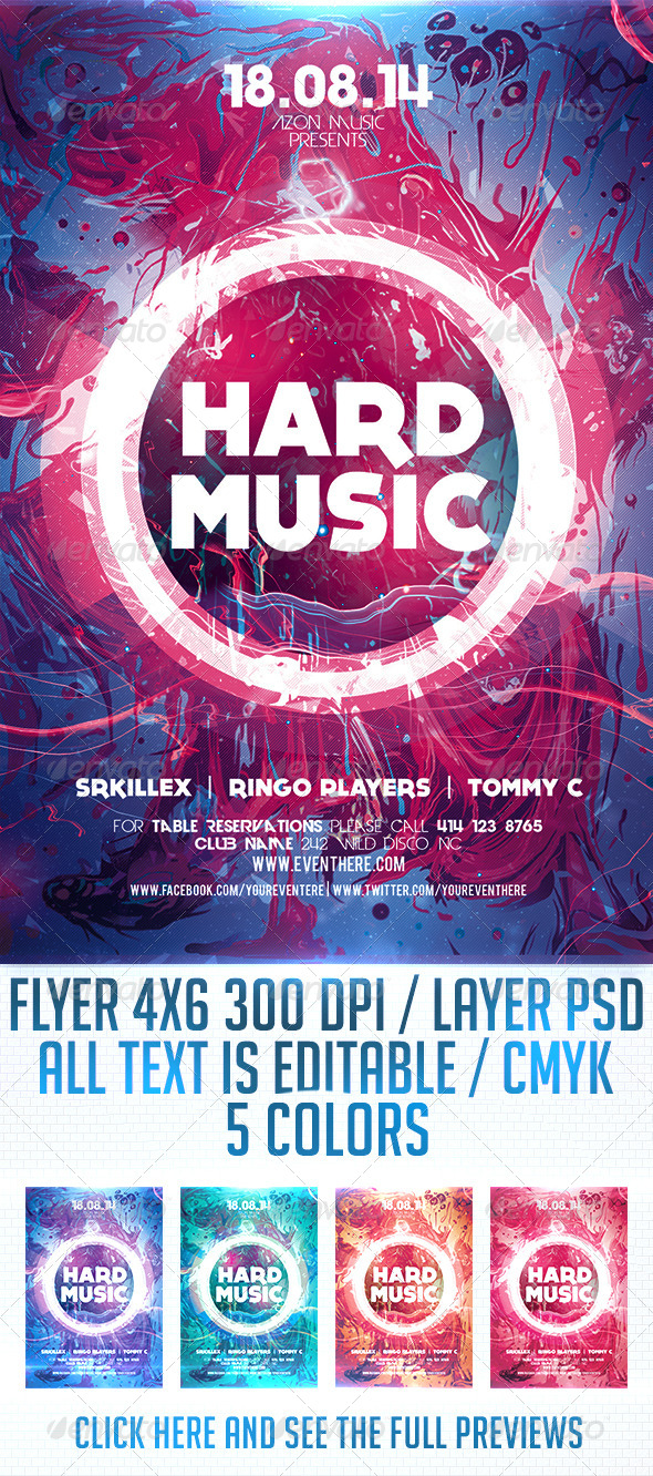 Hard Music Flyer Template (Clubs & Parties)