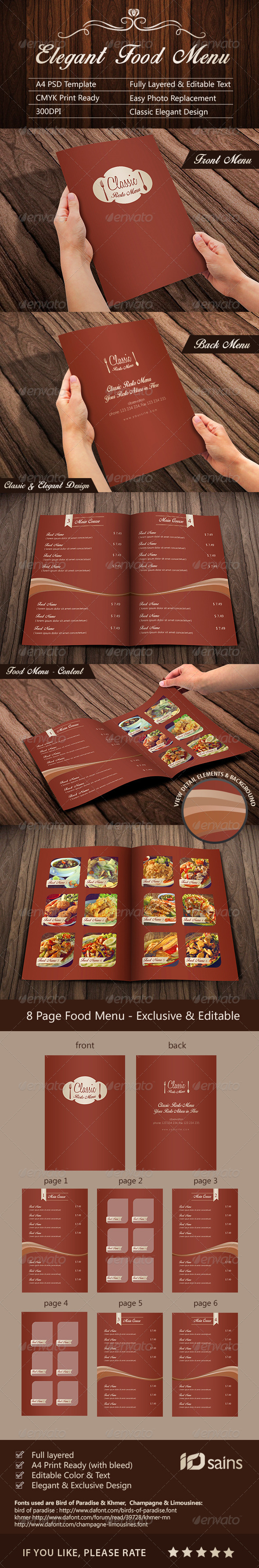 Elegant Food Menu Template (Food Menus)