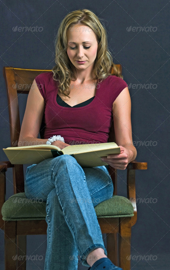 Beautiful Young Woman Reading
