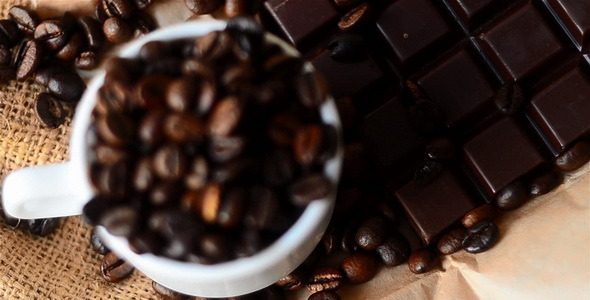 Coffee Beans And Chocolate Bar Coffee Beans And Chocolate Bar