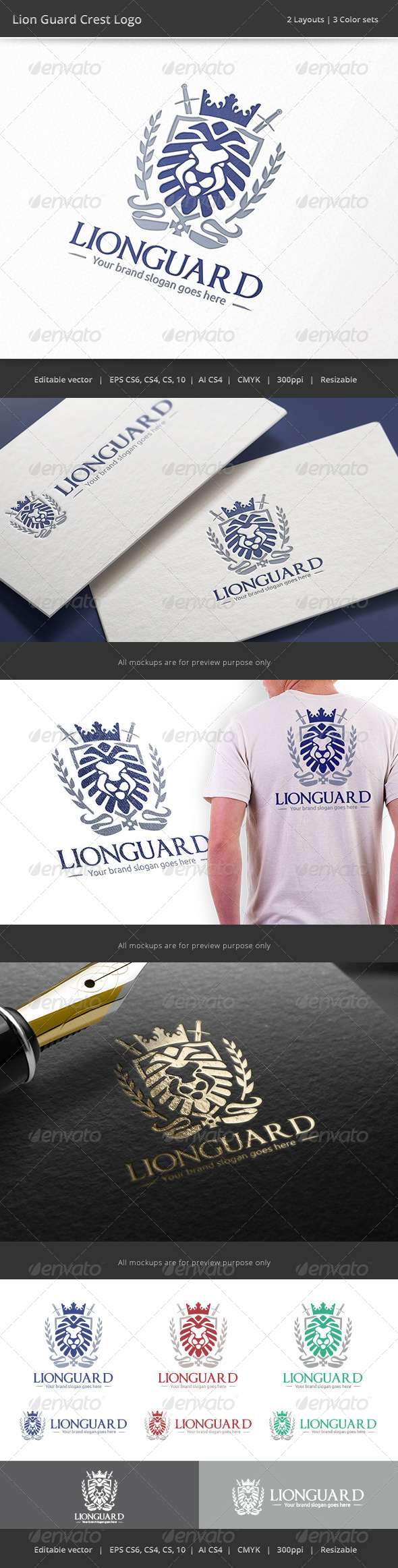 GraphicRiver Lion Guard Crest Logo 8686984 GraphicRiver Lion Guard Crest Logo 8686984