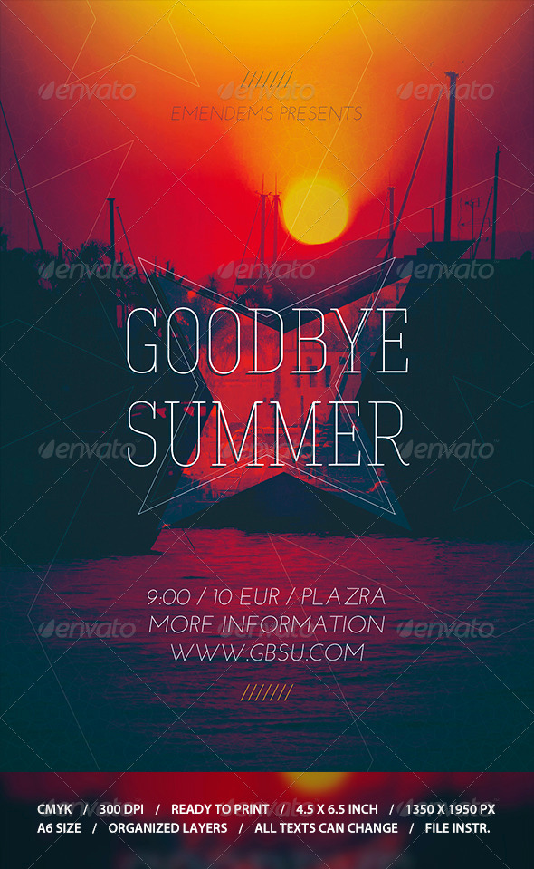 GraphicRiver Goodbye Summer Flyer Template 8687053 GraphicRiver Goodbye Summer Flyer Template 8687053
