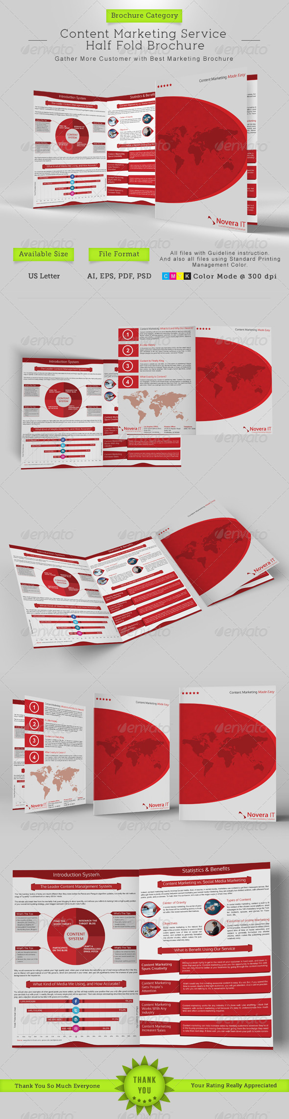 Content Marketing Service Half Fold Brochure (Corporate)