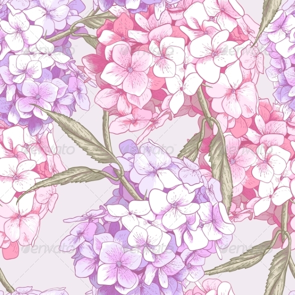 GraphicRiver Pink Hydrangea Seamless Background 8690046 GraphicRiver Pink Hydrangea Seamless Background 8690046
