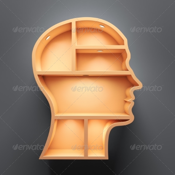 GraphicRiver Head Shape 3D Shelves with Lights 8693851 GraphicRiver Head Shape 3D Shelves with Lights 8693851