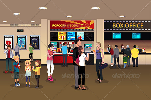 GraphicRiver Scene in the Movie Theater Lobby 8694491 GraphicRiver Scene in the Movie Theater Lobby 8694491