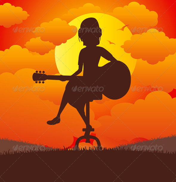 GraphicRiver Woman Playing the Guitar 8694528 GraphicRiver Woman Playing the Guitar 8694528