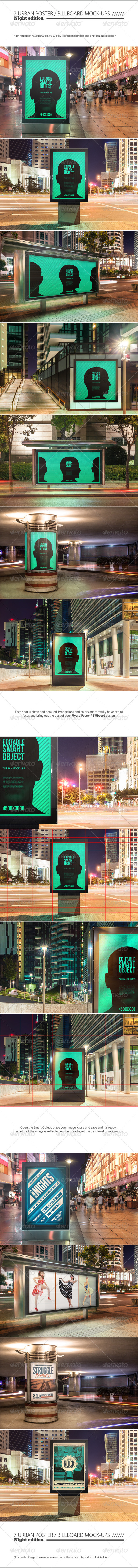 GraphicRiver Urban Poster Billboard Mock-ups Night Edition 8696238 GraphicRiver Urban Poster Billboard Mock-ups Night Edition 8696238