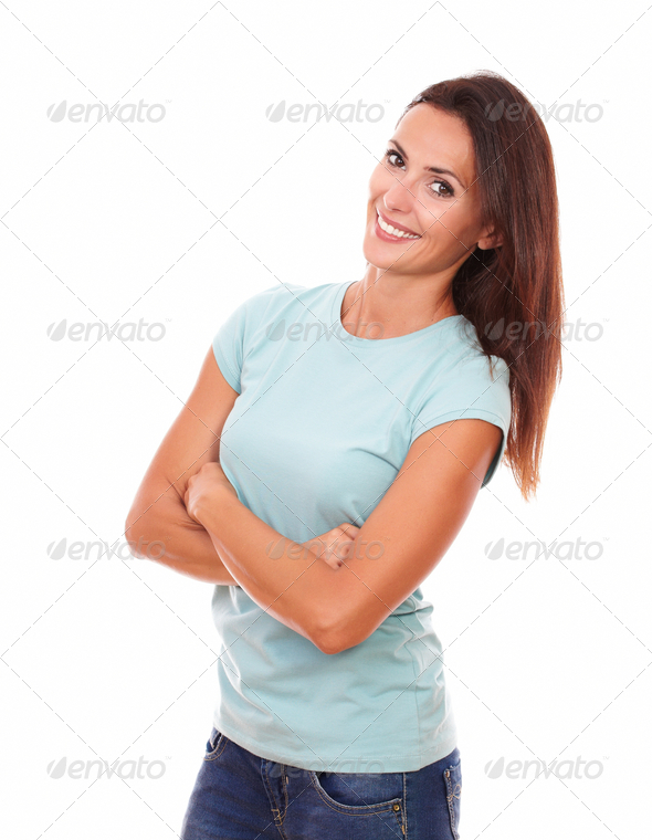 Sexy hispanic woman with crossed arms (Misc) Photo Download