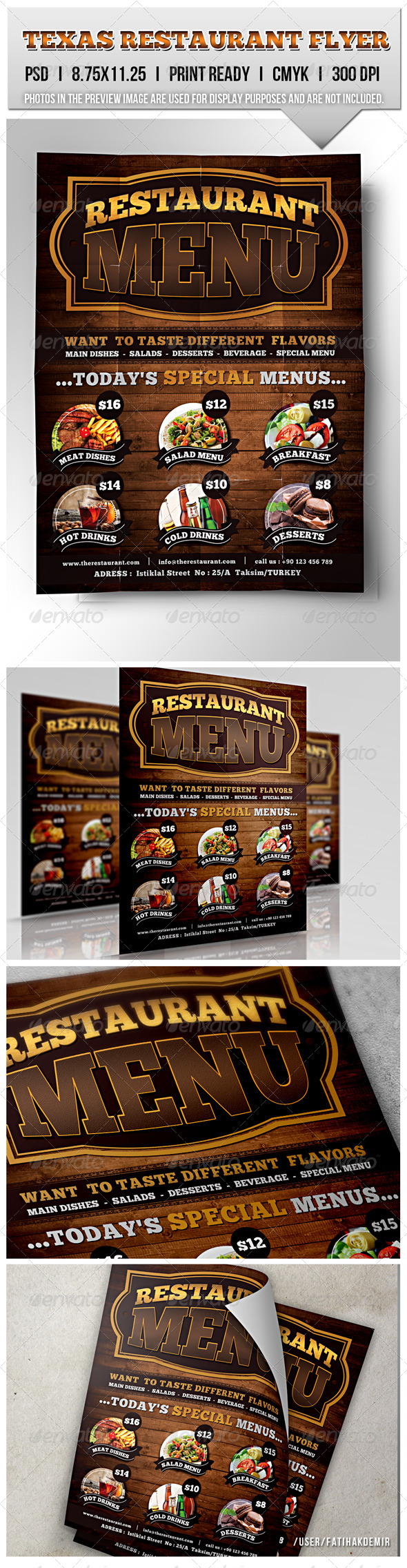 GraphicRiver Texas Restaurant Flyer 8697133 GraphicRiver Texas Restaurant Flyer 8697133