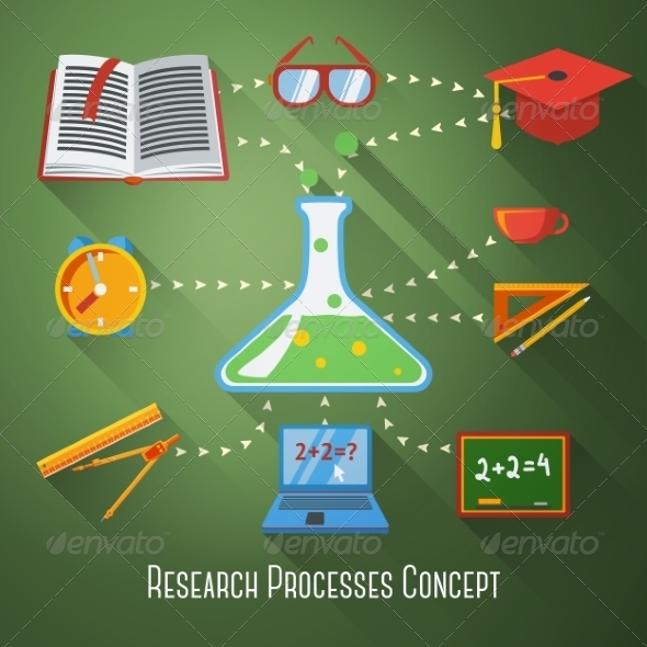 GraphicRiver Flat Concept of Research Education Processes 8712527 GraphicRiver Flat Concept of Research Education Processes 8712527