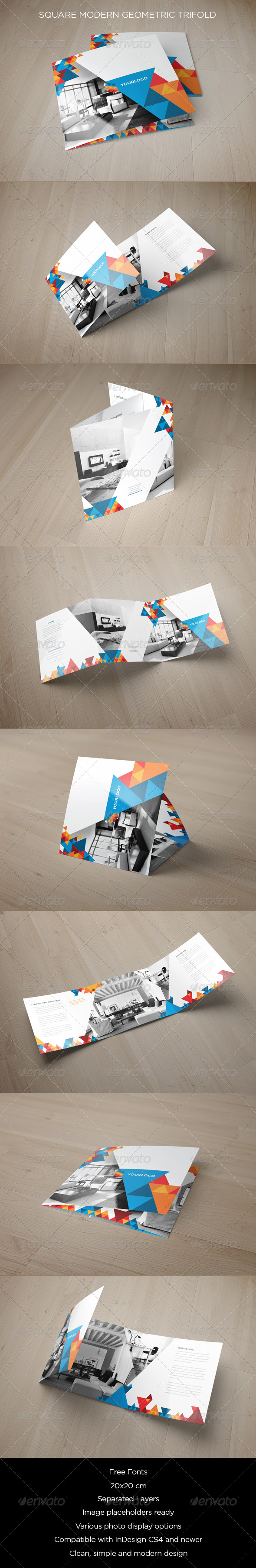 GraphicRiver Square Modern Geometric Trifold 8714368 GraphicRiver Square Modern Geometric Trifold 8714368
