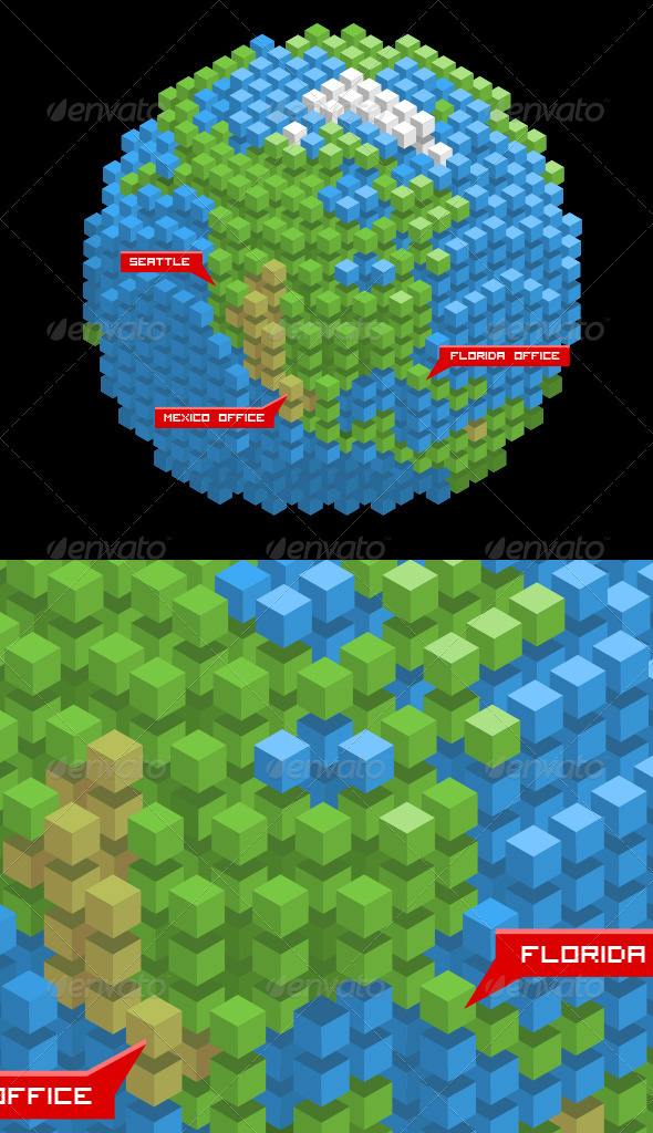 GraphicRiver Earth Made of Cubes 8715262 GraphicRiver Earth Made of Cubes 8715262
