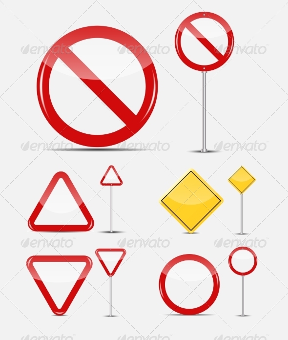 GraphicRiver Blank Traffic Sign Set 8715430 GraphicRiver Blank Traffic Sign Set 8715430