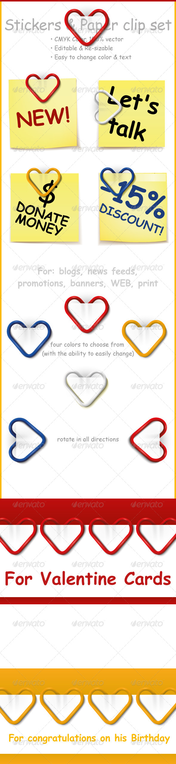 GraphicRiver Stickers & Paper clip set 8660521 GraphicRiver Stickers & Paper clip set 8660521