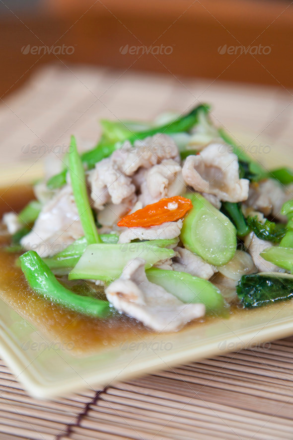 Fried pork with vegetable oil (Misc) Photo Download