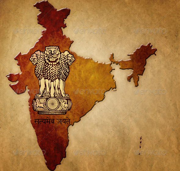 GraphicRiver Map of India with Coat of Arms 8717366 GraphicRiver Map of India with Coat of Arms 8717366