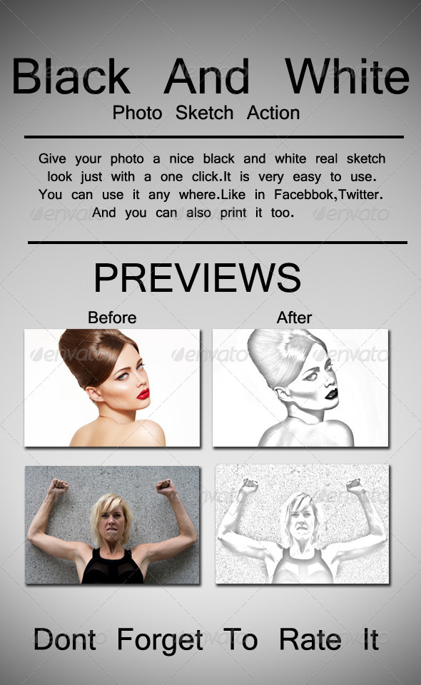 GraphicRiver Black And White Sketch Photo Action 8717704 GraphicRiver Black And White Sketch Photo Action 8717704