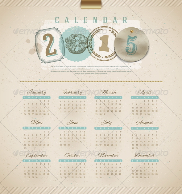 Vintage Calendar 2015
