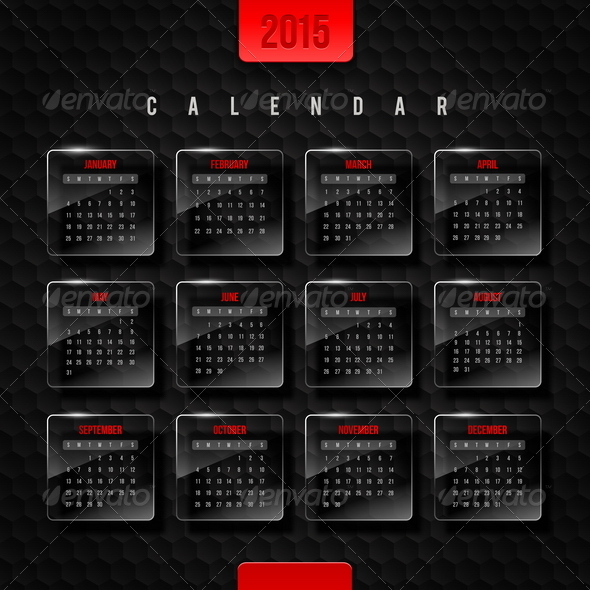 Vector Template Calendar 2015