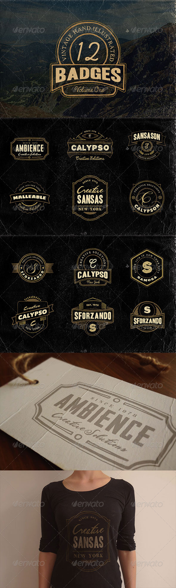 GraphicRiver 12 Hand Drawn Vintage Badges v.1 8719587 GraphicRiver 12 Hand Drawn Vintage Badges v.1 8719587