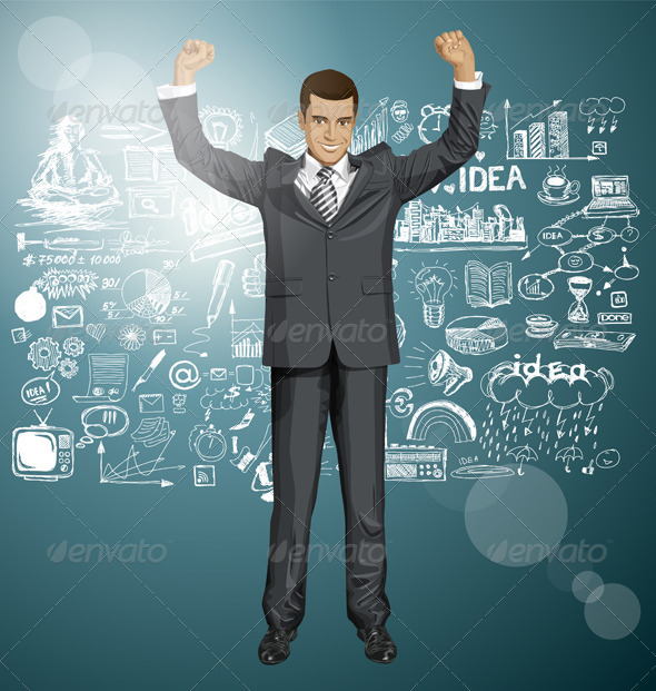 GraphicRiver Vector Businessman With Hands Up 8720927 GraphicRiver Vector Businessman With Hands Up 8720927