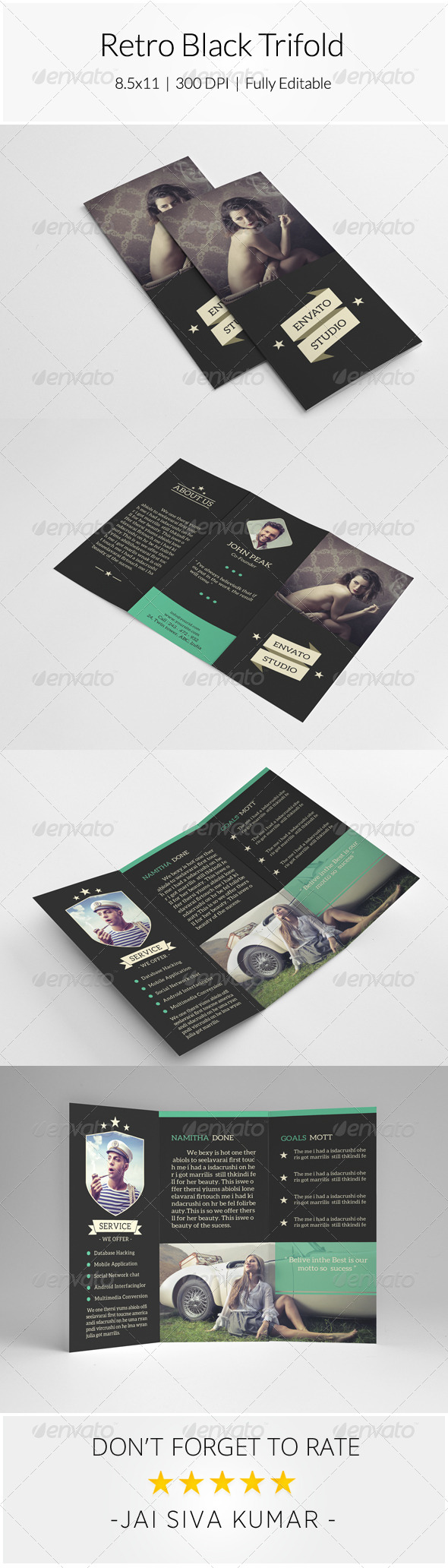 GraphicRiver Retro Black Trifold 8721123 GraphicRiver Retro Black Trifold 8721123