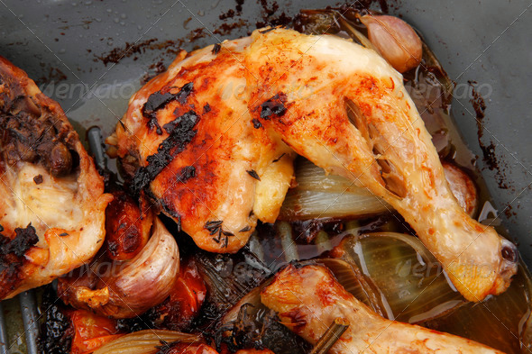 grilled chicken legs with tomatoes and thyme (Misc) Photo Download