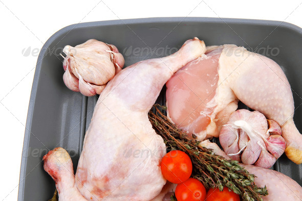 raw chicken legs with tomatoes (Misc) Photo Download