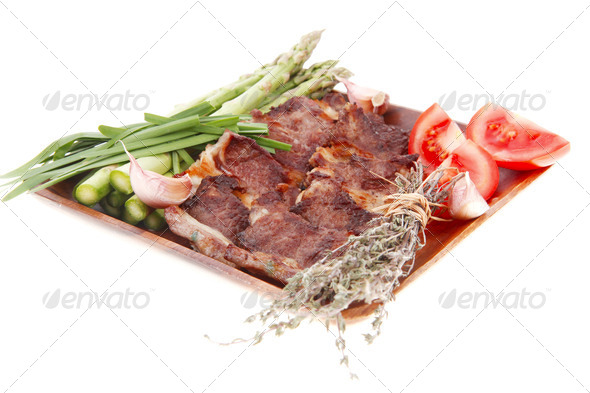 grilled beef ribs with vegetables (Misc) Photo Download