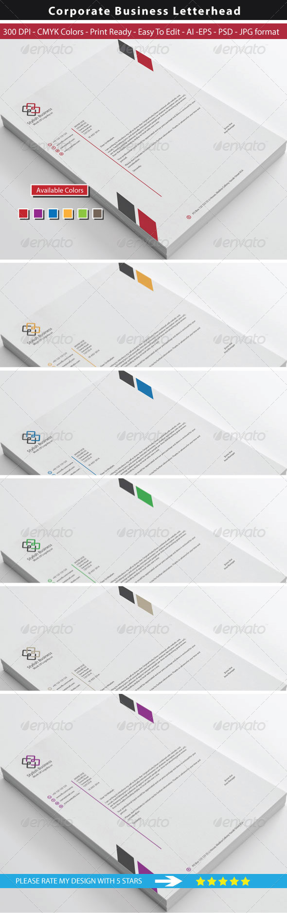 GraphicRiver Clean Stylish Business Letterhead 8722115 GraphicRiver Clean Stylish Business Letterhead 8722115