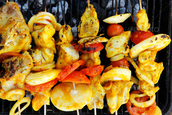 roast shish kebab on barbecue (Misc) Photo Download