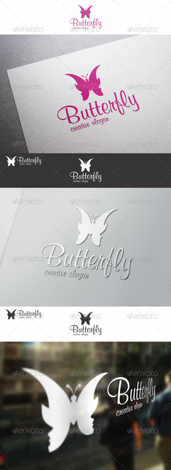 Women Butterfly - Wellness & Spa Logo - Nature Logo Templates
